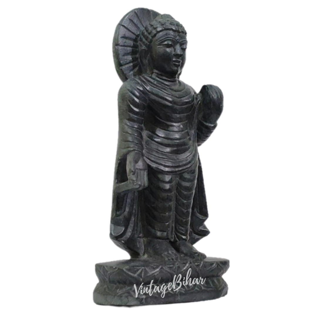 Handcarved Standing Budha Statue on pure Natural Stone