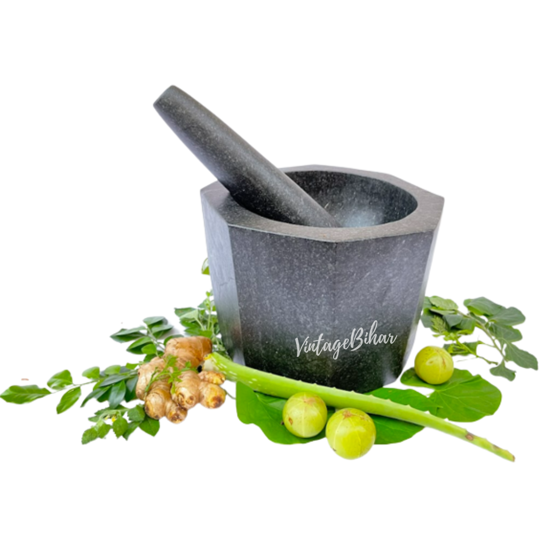 Stone mortar and pestle big size (Octagonal Kundi Shape)