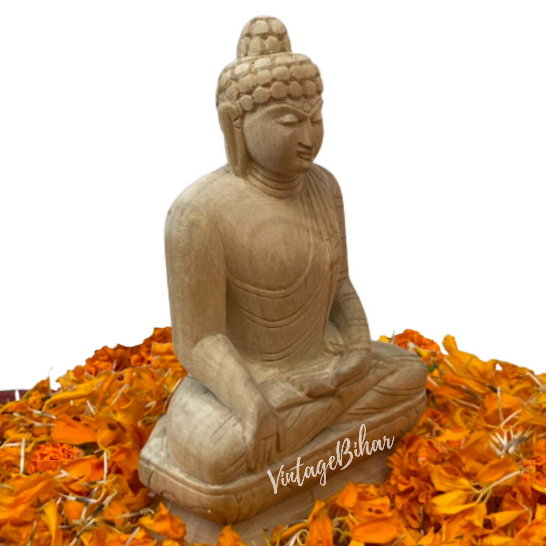 Wooden Buddha Statue Without Chakra