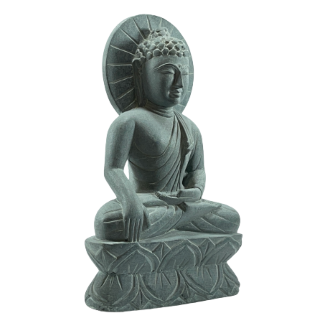 Chakra Buddha Idol/Murti (Sclupture) in Bhumisparsha Mudra