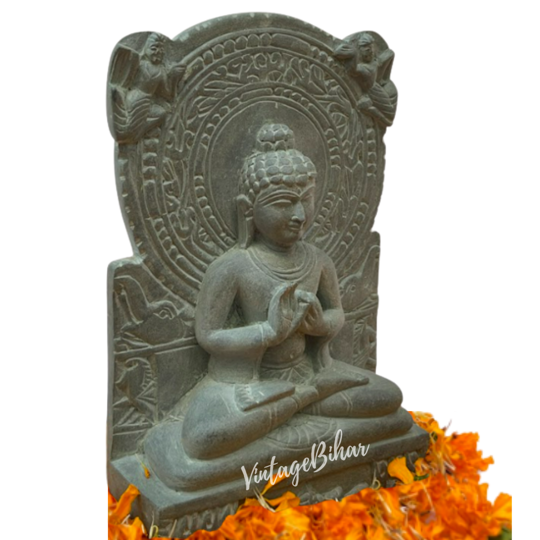 Handcrafted Buddha Statue at Sarnath in dharmachakra pravartana mudra