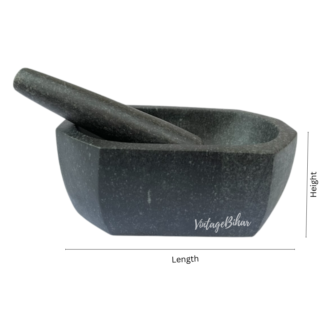 Stone mortar and pestle big size (Hexagonal Shape)