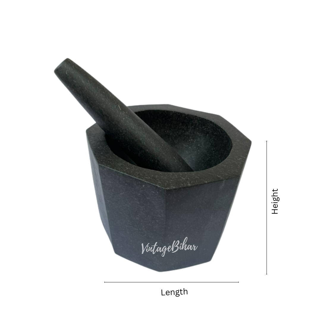 Stone mortar and pestle big size (Octagonal Kundi Shape)