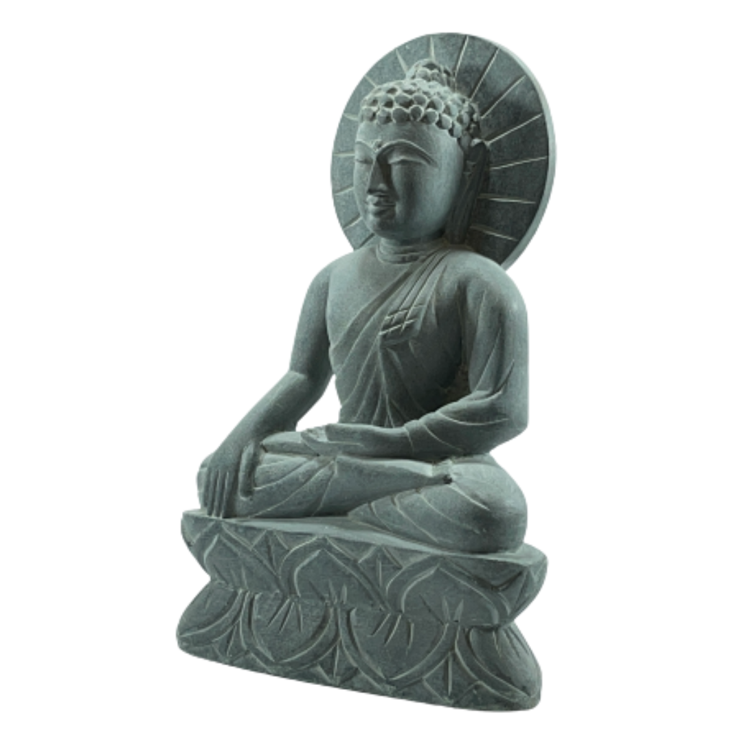 Chakra Buddha Idol/Murti (Sclupture) in Bhumisparsha Mudra