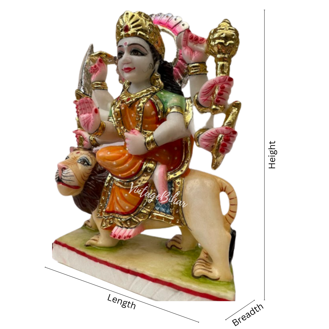 Goddess Durga Statue made of Marble