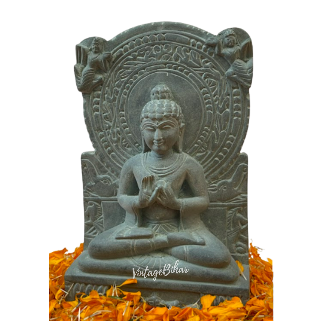 Handcrafted Buddha Statue at Sarnath in dharmachakra pravartana mudra