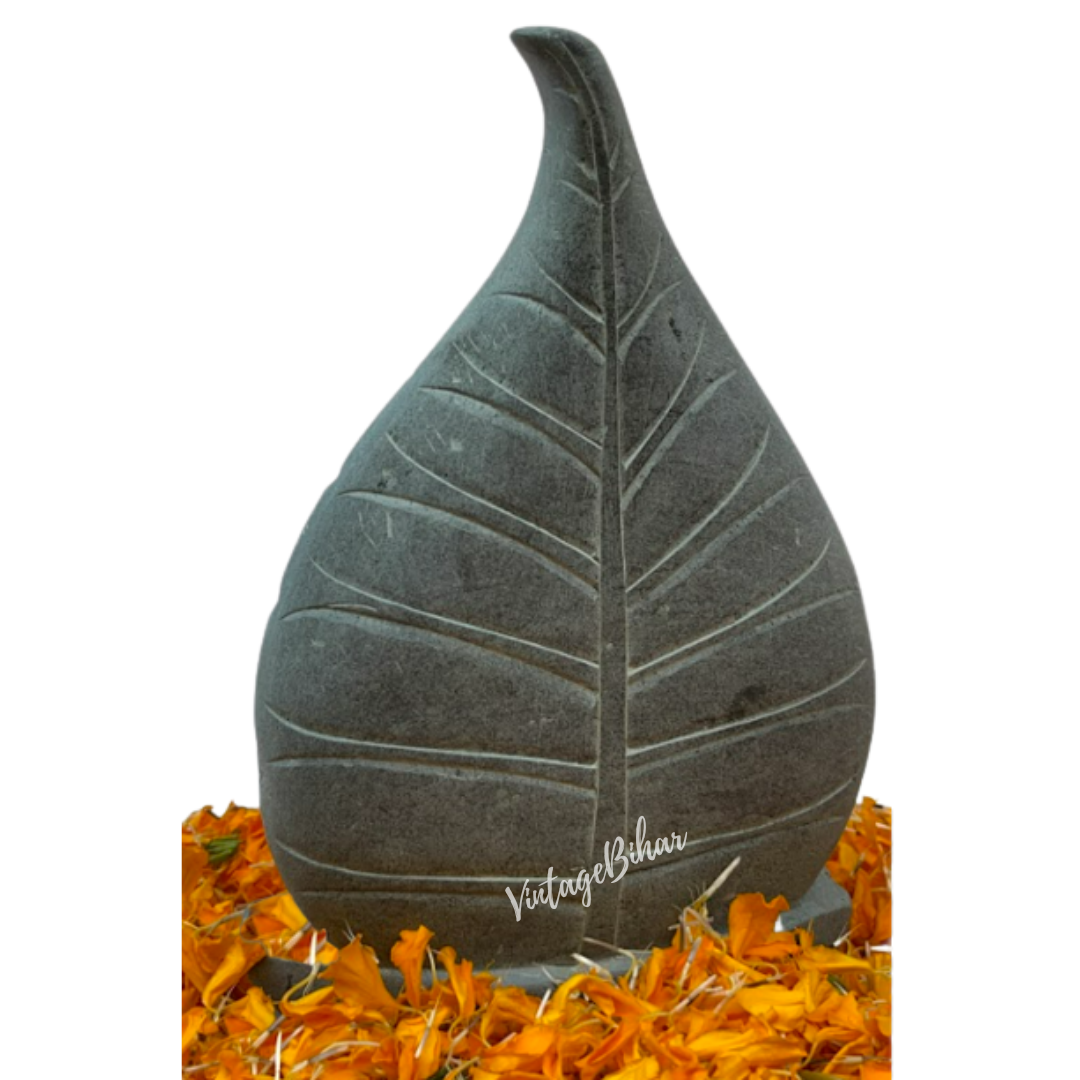 Handcrafted Meditative Buddha statue under Boddhi Tree (Leaf)
