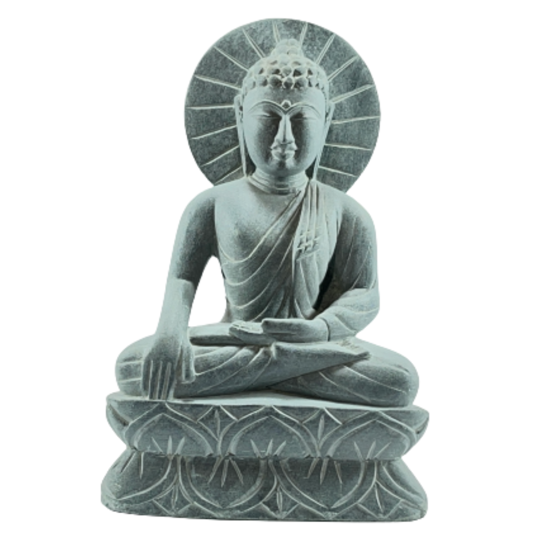 Chakra Buddha Idol/Murti (Sclupture) in Bhumisparsha Mudra