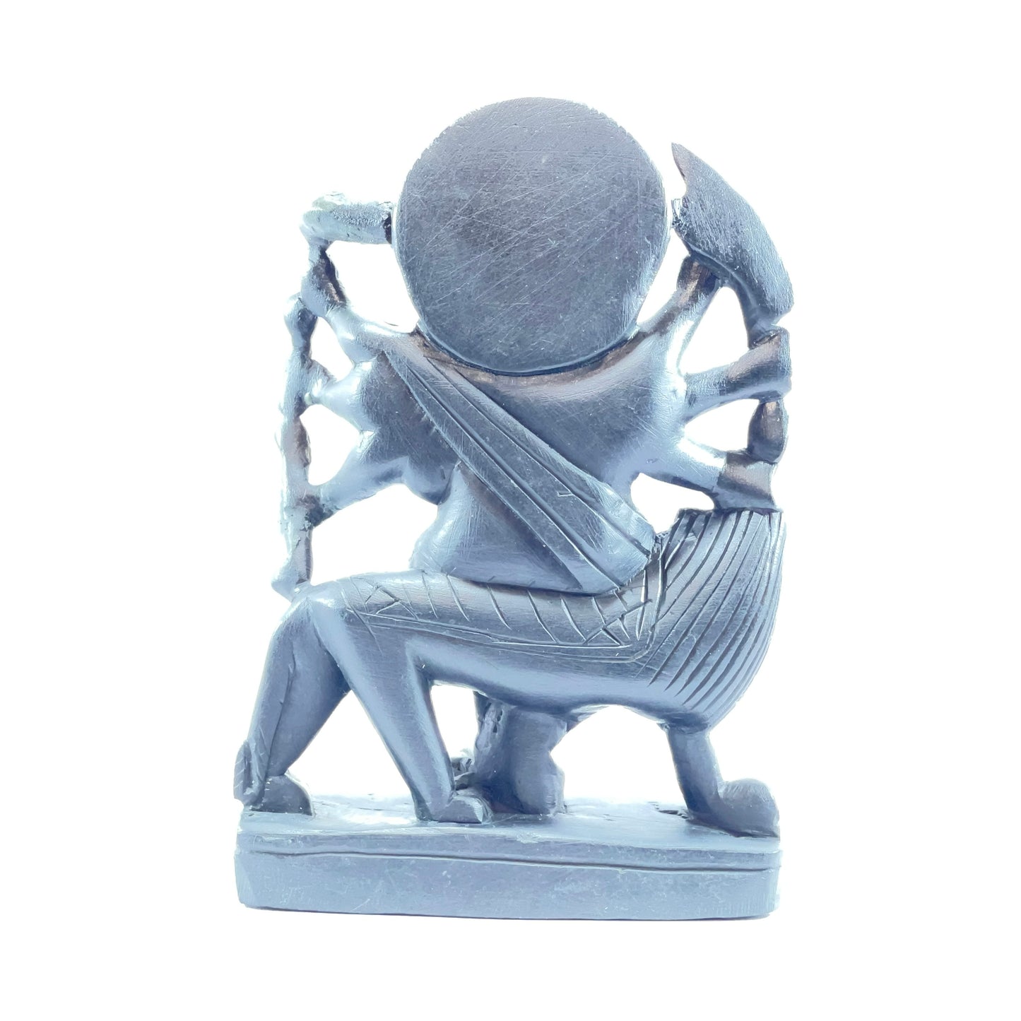 Handcarved Durga Maa Statue Made of Natural Occurring Black Stone