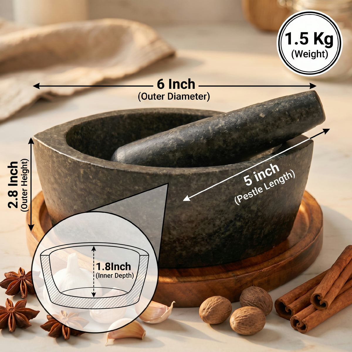 Boat Shape Stone Mortar and Pestle | Tamda Kharal, 6 to 24 Inch