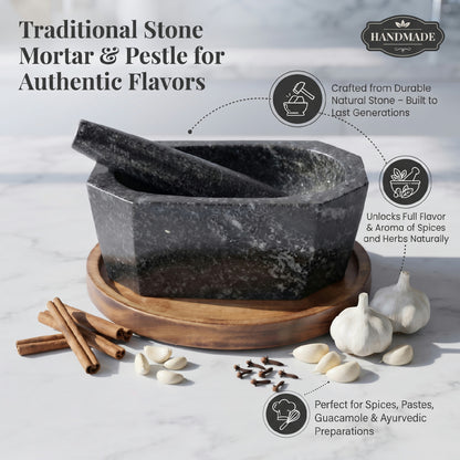 Traditional khalbatta stone mortar and pestle used for chutney and masala in Indian kitchens