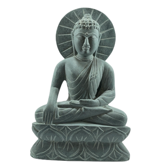 Chakra Buddha Idol/Murti (Sclupture) in Bhumisparsha Mudra