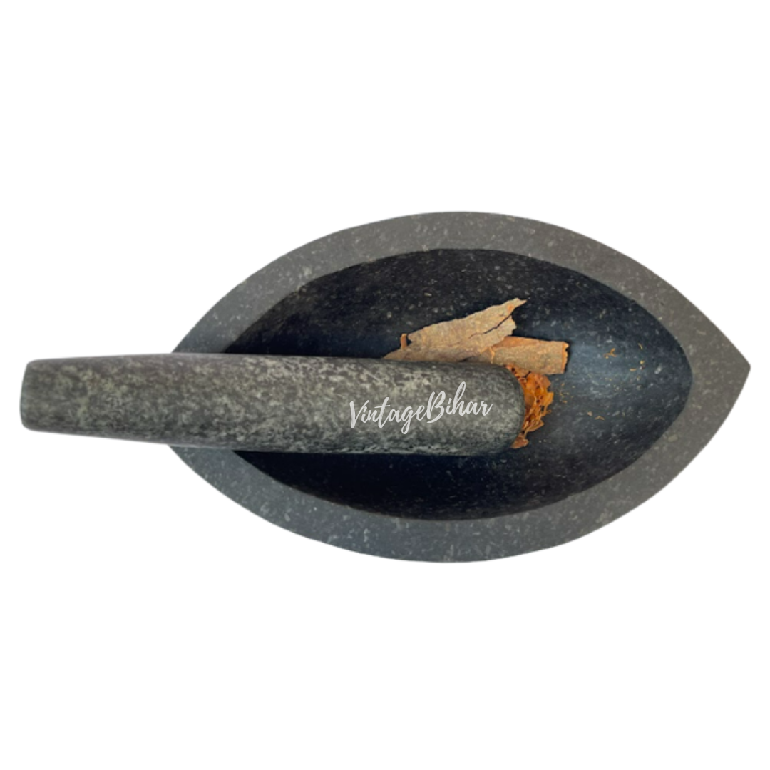 Stone mortar and pestle big size (Boat Shape)