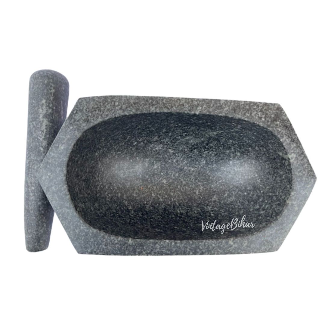 Stone mortar and pestle big size (Hexagonal Shape)